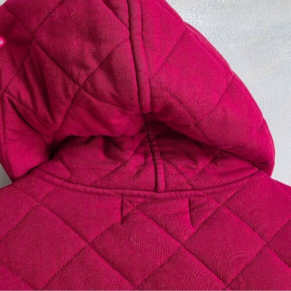 Lauren Ralph Lauren Womens Quilted Jacket Hooded Red Full Zip Cotton XL Barn - Picture 10 of 16